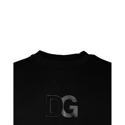 Dolce & Gabbana Black DG Logo Cotton Men Sweatshirt Sweater