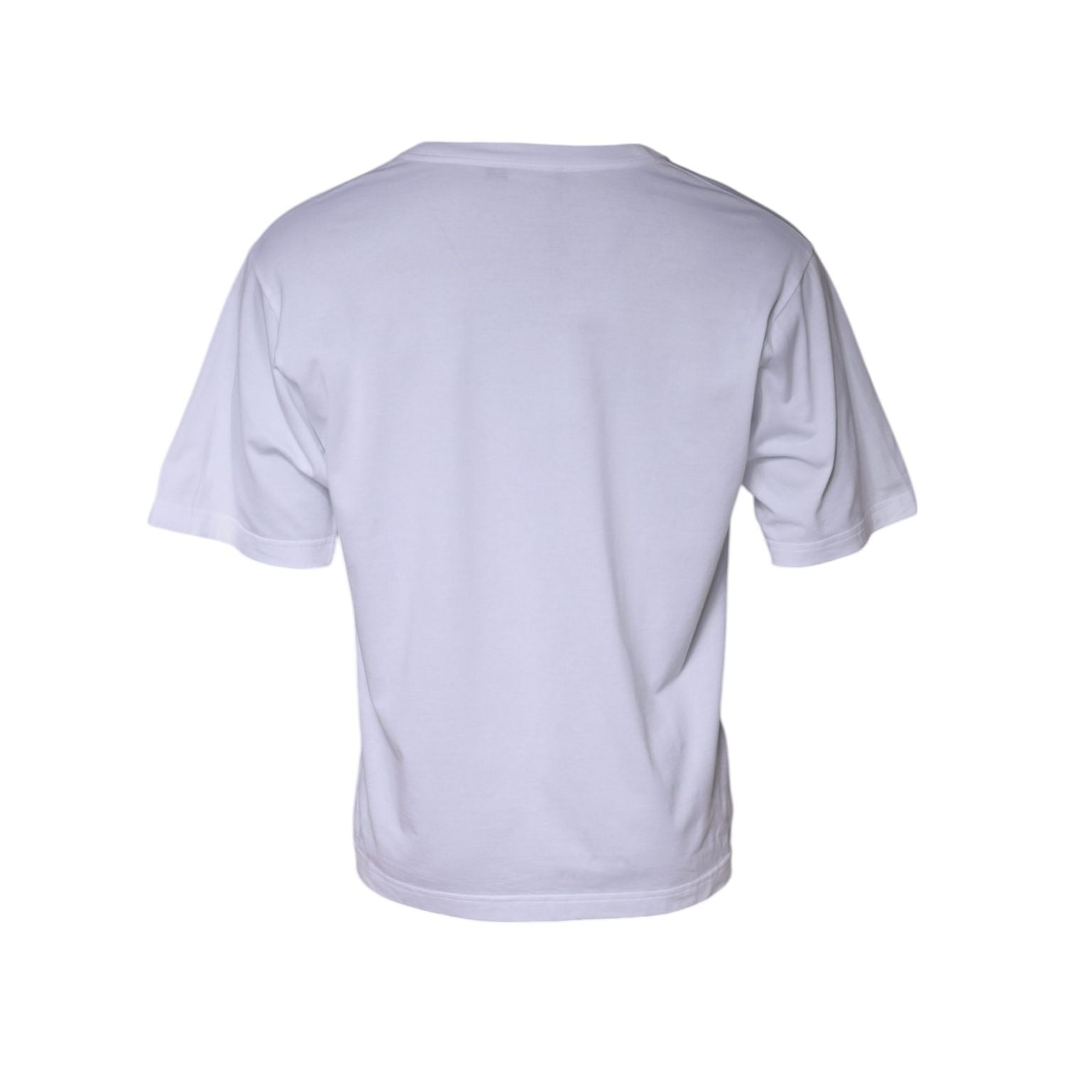 Dolce & Gabbana White Logo Patch Cotton Crew Neck T-shirt