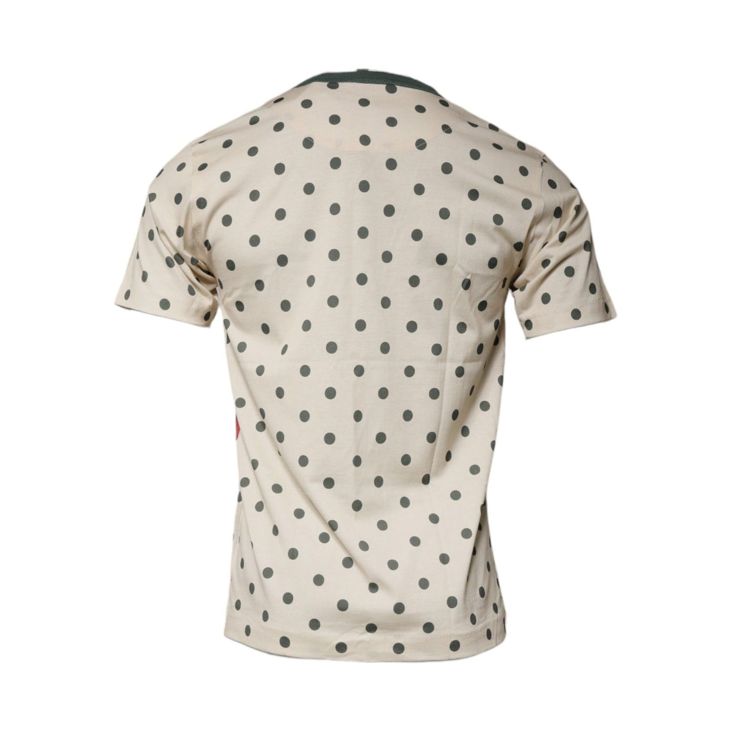 Dolce & Gabbana Beige Graphic Print Polka Dot Cotton T-shirt