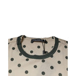 Dolce & Gabbana Beige Graphic Print Polka Dot Cotton T-shirt