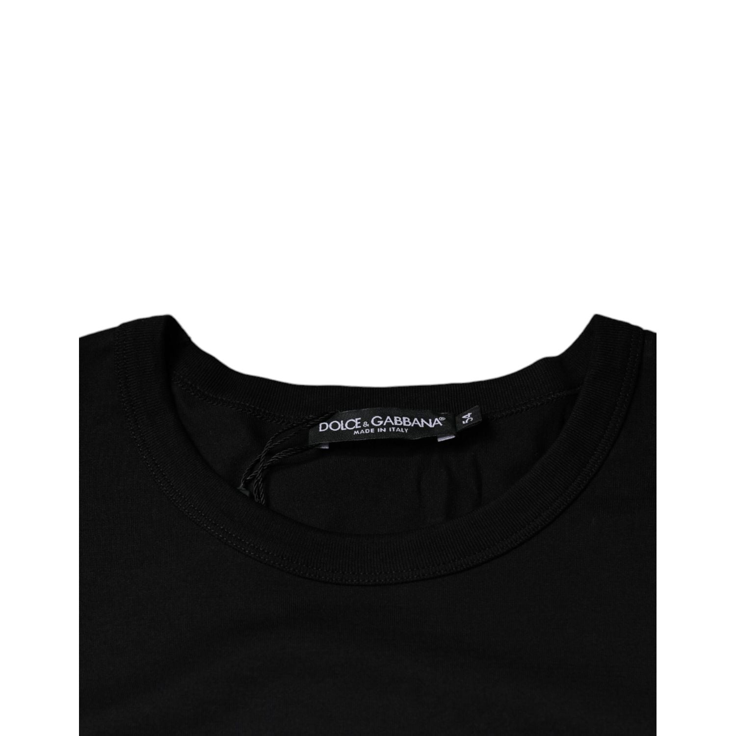 Dolce & Gabbana Black Cotton Shorts Sleeves Crewneck T-shirt