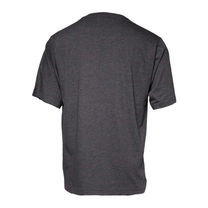 Dolce & Gabbana Gray Logo Patch Cotton Crew Neck T-shirt