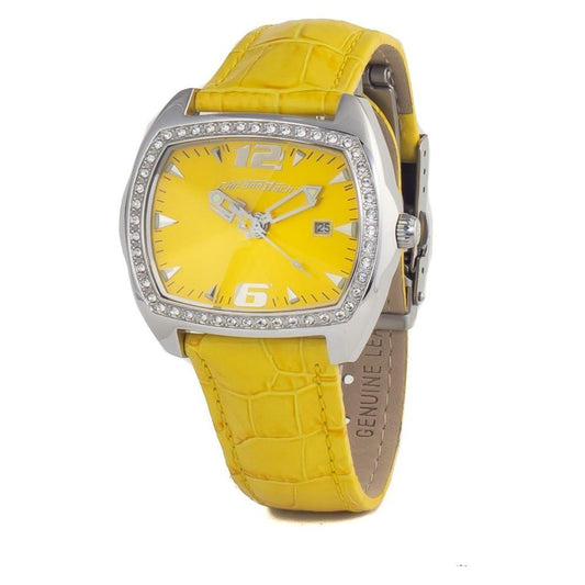 Chronotech Yellow Leather Watch