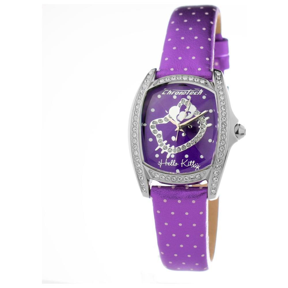 Chronotech Purple Leather Dress Watch