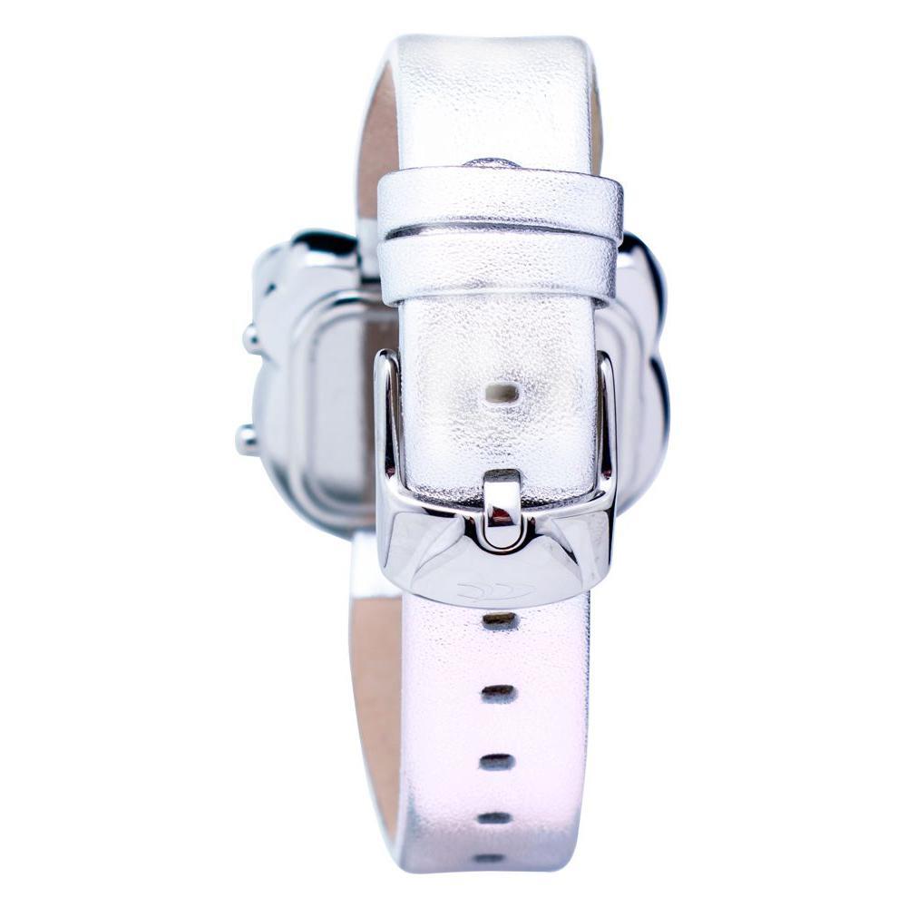 Chronotech Silver Leather Watch