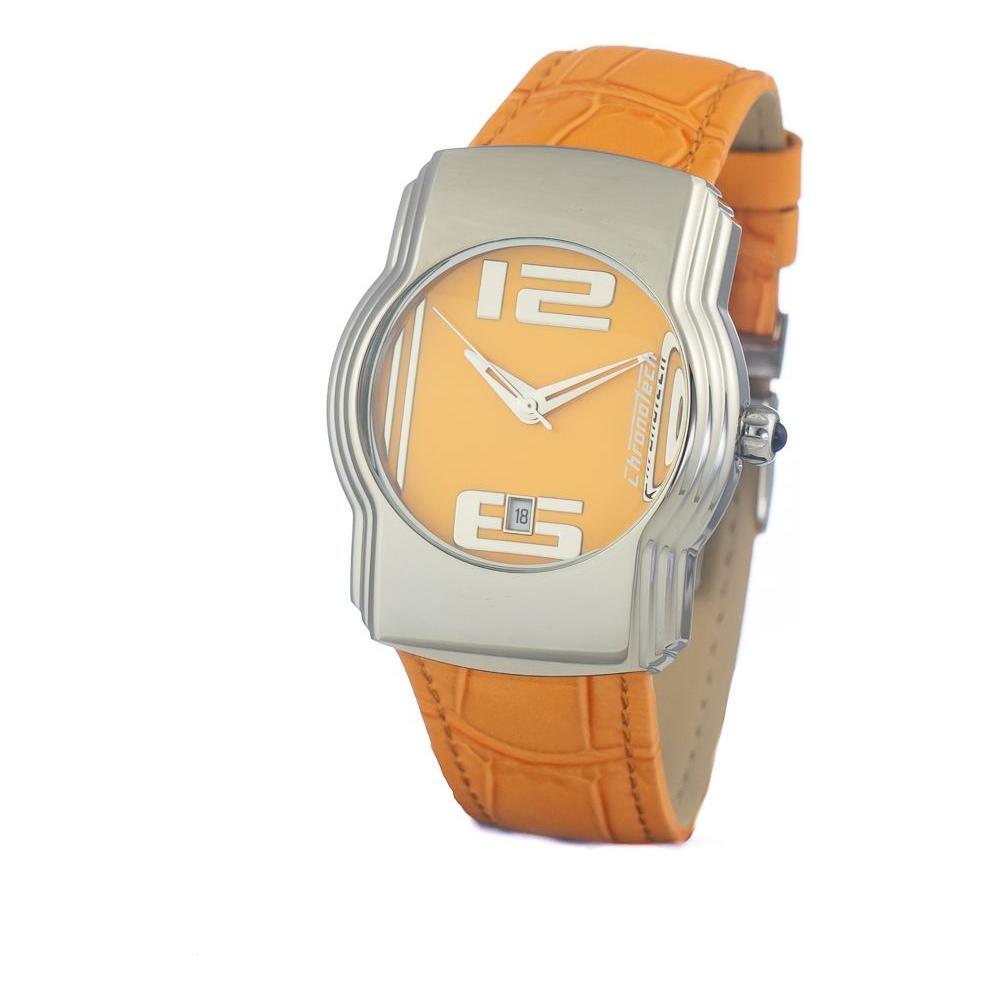 Chronotech Orange Leather Dress Watch