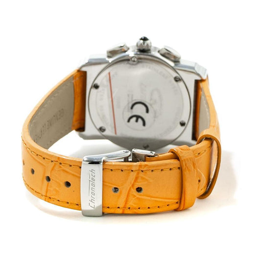 Chronotech Orange Leather Watch
