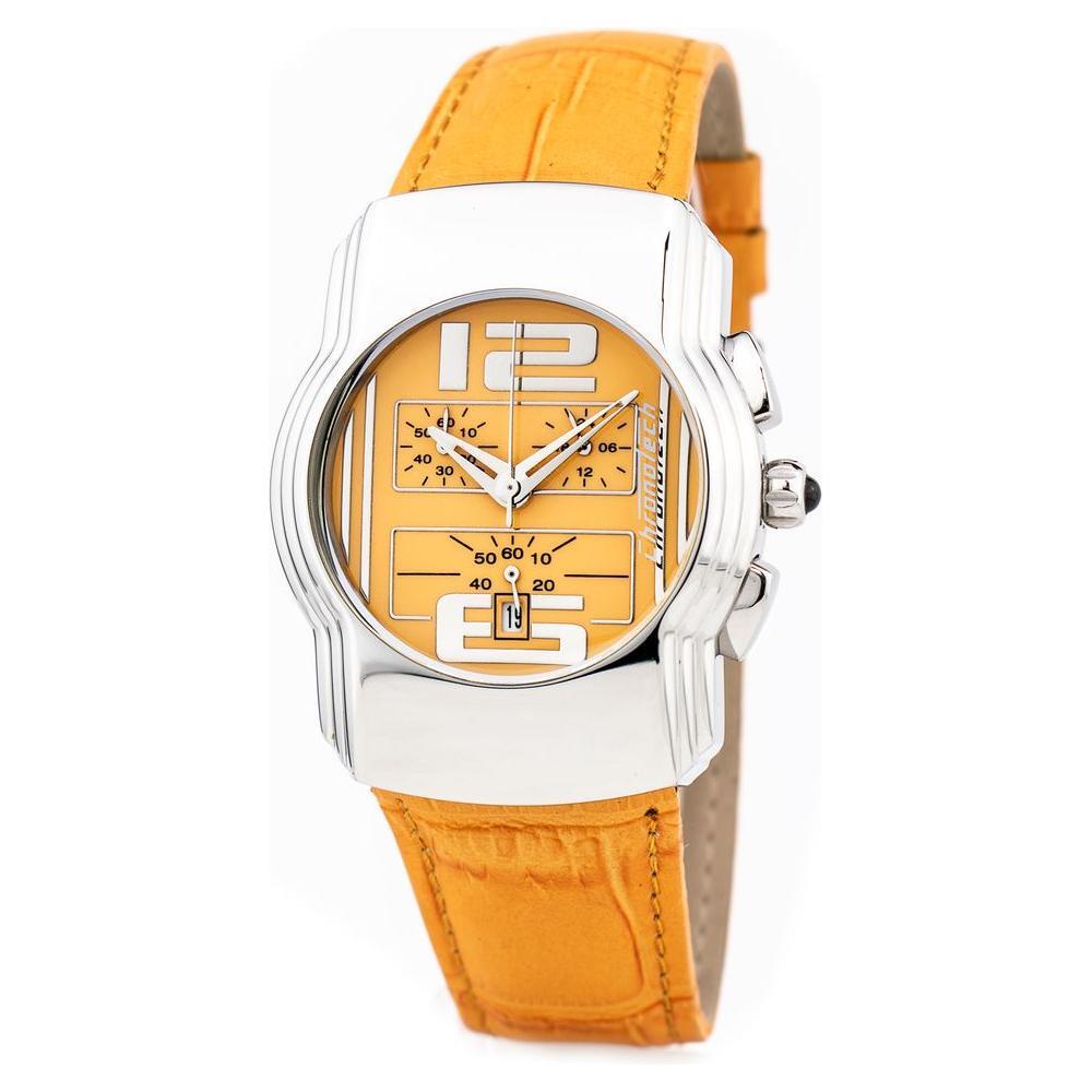Chronotech Orange Leather Watch