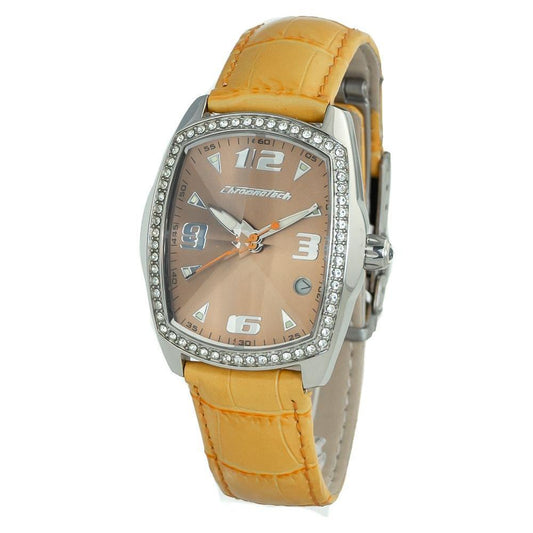 Chronotech Orange Leather Watch