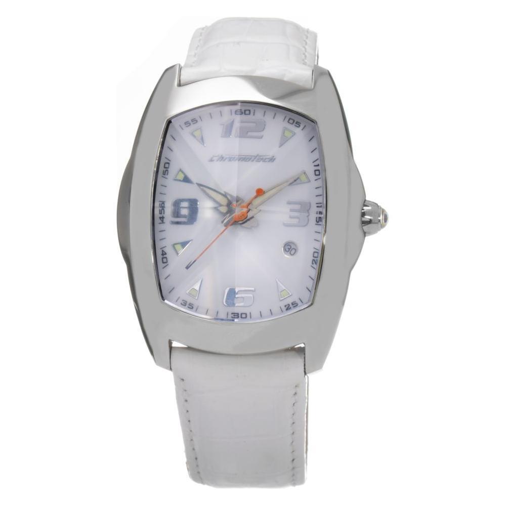 Chronotech White Leather Watch