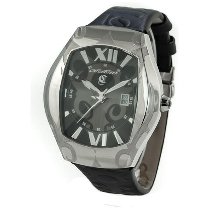 Chronotech Black Leather Watch