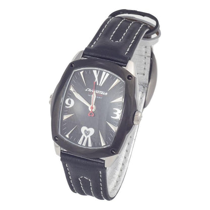 Chronotech Black Leather Watch