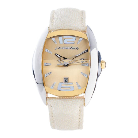 Chronotech Beige Leather Watch CHCT7814M04AC