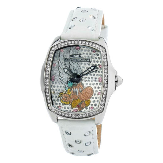 Chronotech White Leather Watch CHCT7896LS88AC