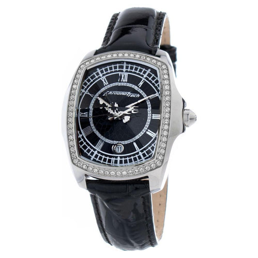Chronotech Black Leather Watch CHCT7896LS92AC