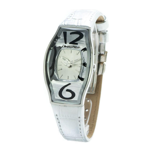 Chronotech Silver Leather Watch CHCT7932L52AC