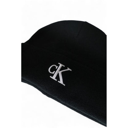 Calvin Klein Black Recycled Polyester Cap (Baseball Hat) with embroidered Monogram logo