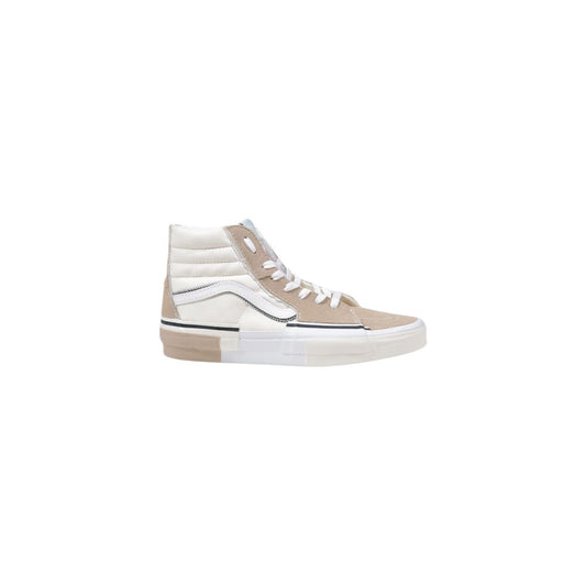 Alt Tag: Vans Beige Leather Sneaker with high-top design and rubber sole for streetwear style and ankle support.