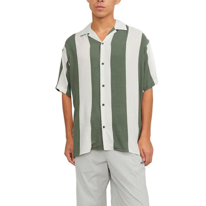 Jack Jones Green Viscose Shortsleeve Shirt