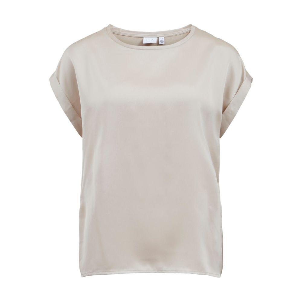 Vila Clothes Gold Cotton T-Shirt VI-6296900155-IT36|XXS