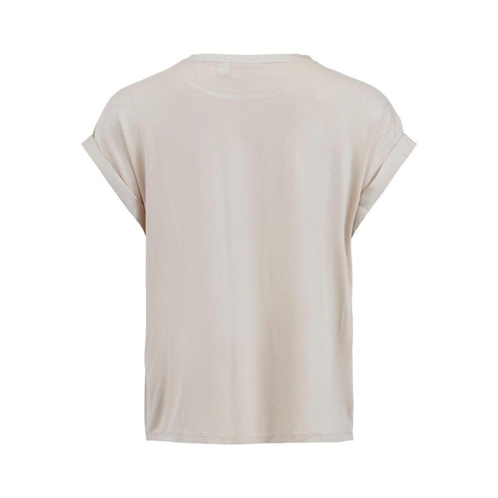 Vila Clothes Gold Cotton T-Shirt VI-6296900155-IT36|XXS