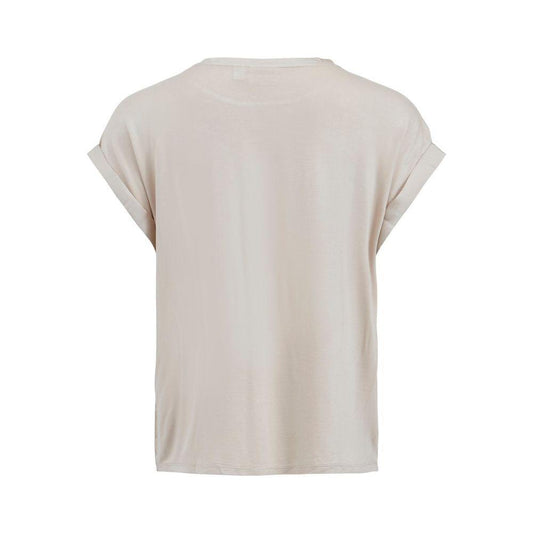 Vila Clothes Gold Cotton T-Shirt VI-6296900155-IT38|XS