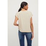 Vila Clothes Gold Cotton T-Shirt VI-6296900155-IT36|XXS