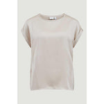 Vila Clothes Gold Cotton T-Shirt VI-6296900155-IT36|XXS