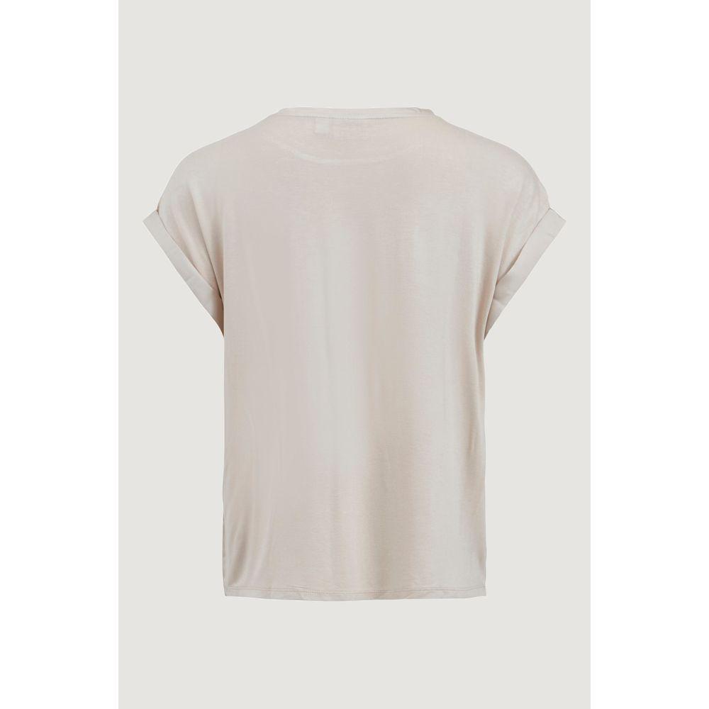 Vila Clothes Gold Cotton T-Shirt VI-6296900155-IT36|XXS