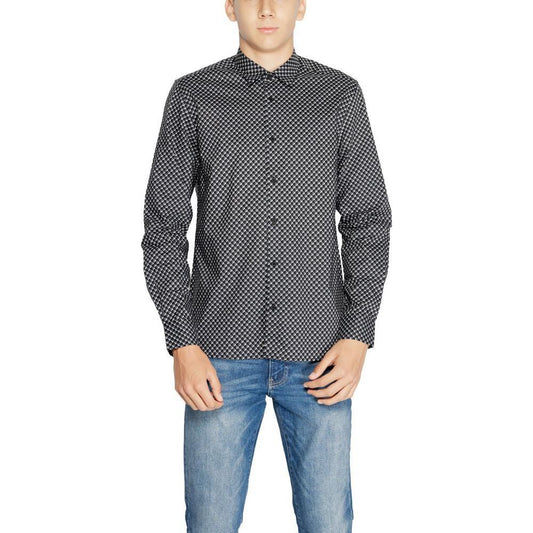 Antony Morato Gray Cotton Pattern Shirt