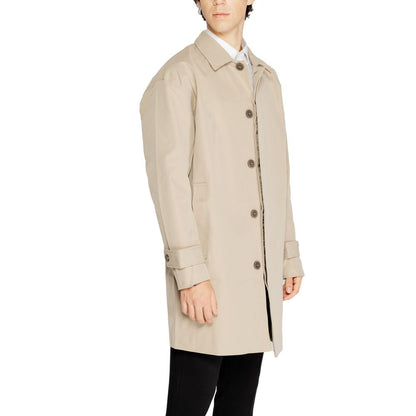 Only & Sons Beige Polyester Trench Coat