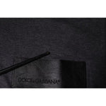 Dolce & Gabbana Gray Logo Patch Cotton Crew Neck T-shirt