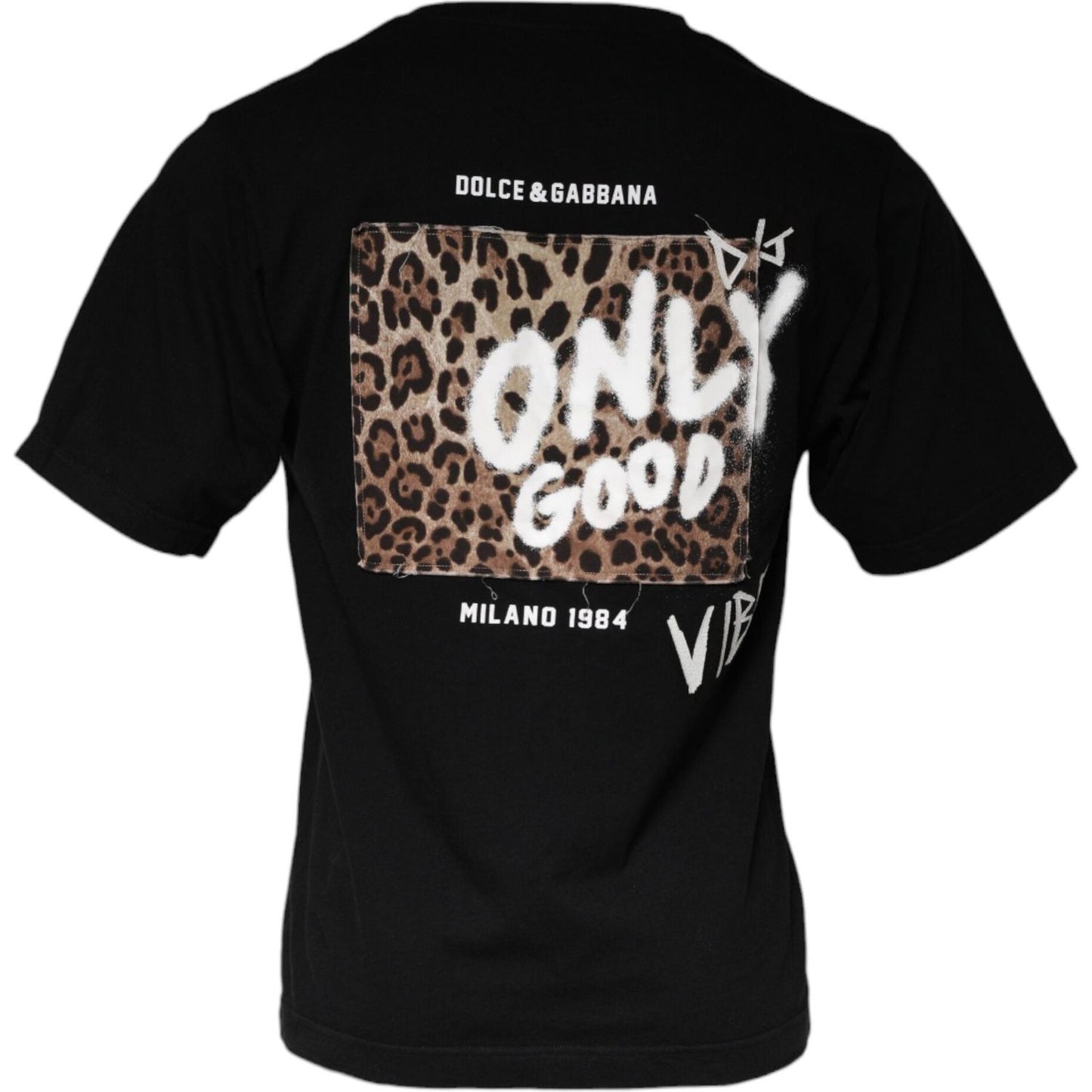 Dolce & Gabbana Black Amore Print Cotton Crew Neck T-shirt TSH87128-46