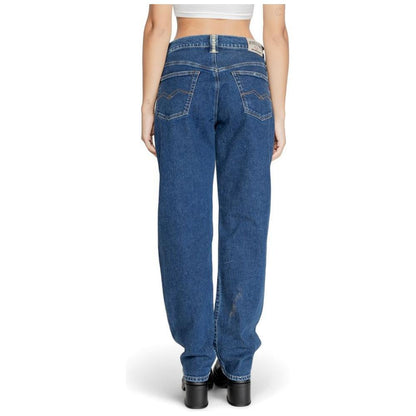 Replay Blue Cotton Mom Jeans