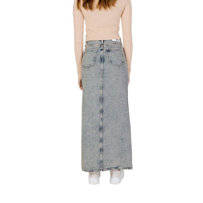 Calvin Klein Jeans Blue Cotton Long Skirt