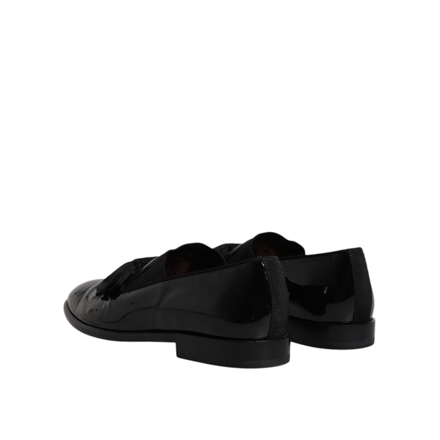 Dolce & Gabbana Black Leather Loafers Men Formal Dress Shoes