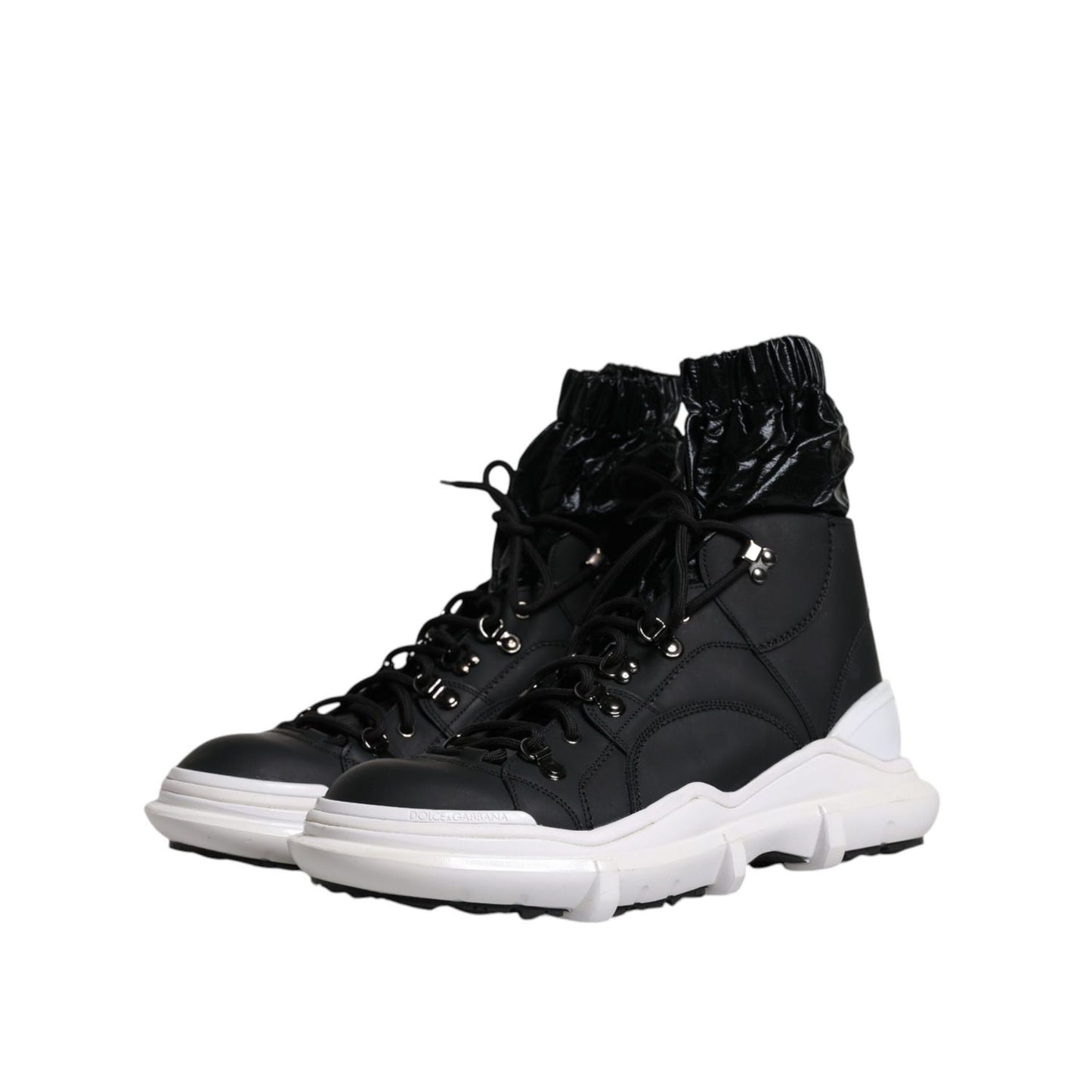 Dolce & Gabbana Black Nylon Galileo High Top Sneakers Shoes