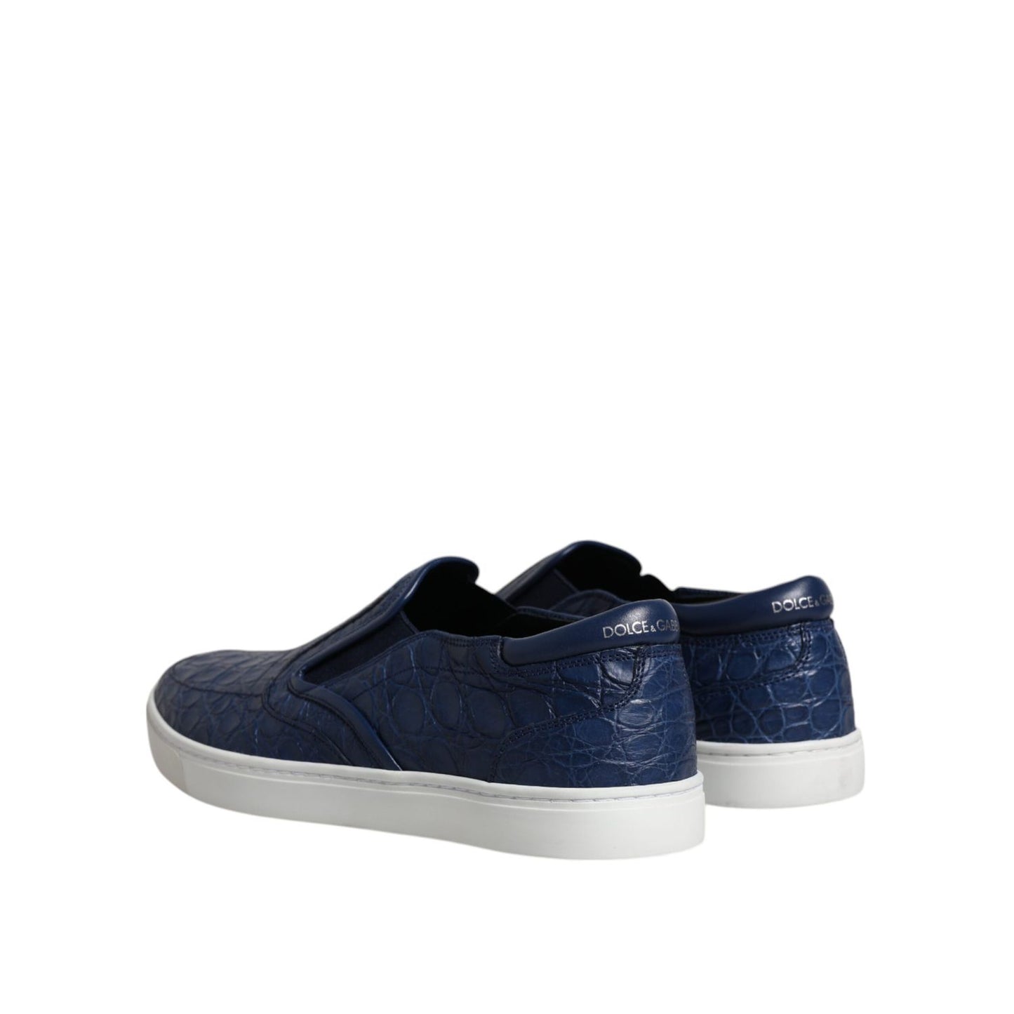 Dolce & Gabbana Blue Croc Exotic Leather Men Sneakers Shoes