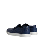 Dolce & Gabbana Blue Croc Exotic Leather Men Sneakers Shoes