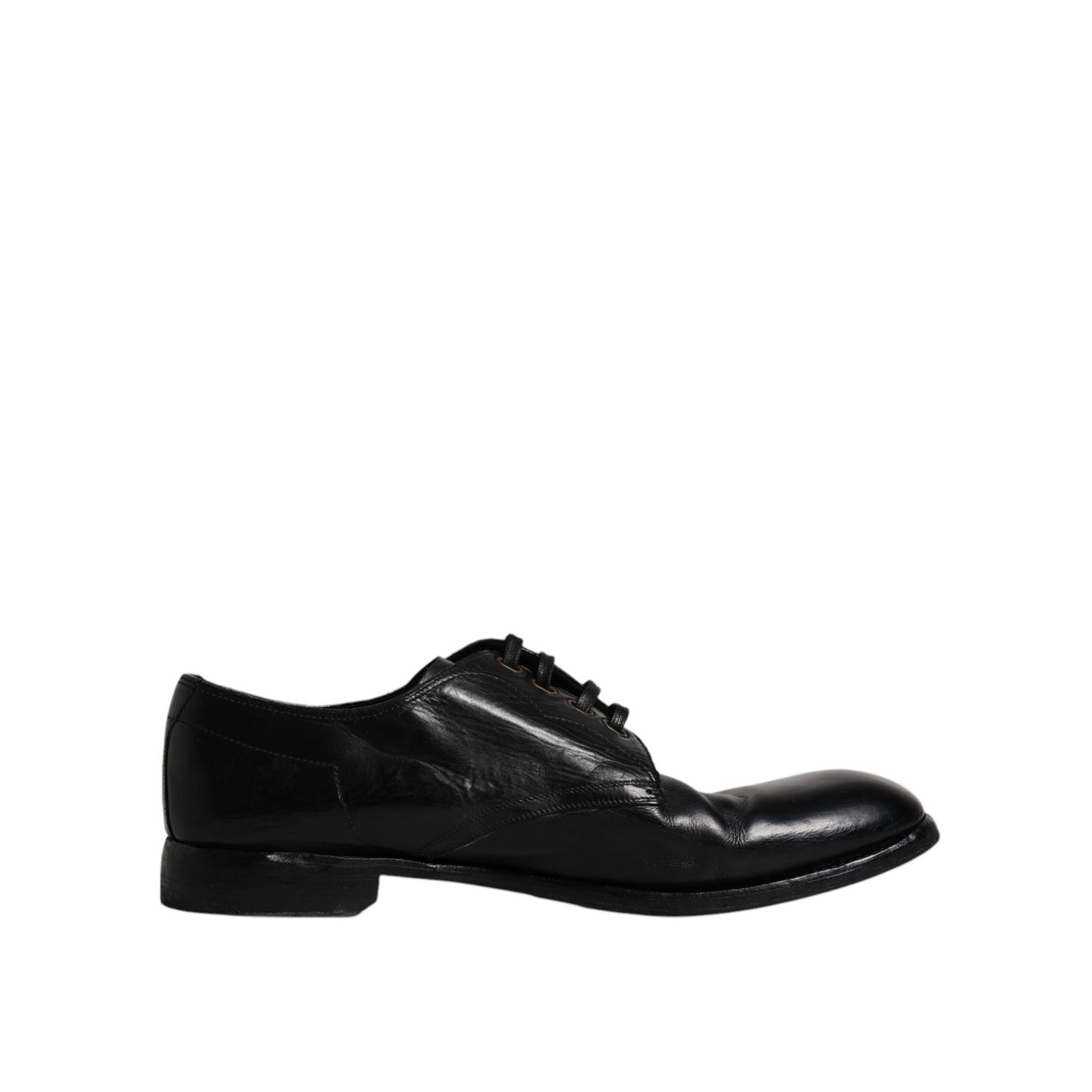 Dolce & Gabbana Black Leather Derby Formal Men Dress Shoes