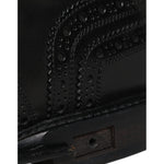 Dolce & Gabbana Black Leather Derby Wingtip Formal Shoes