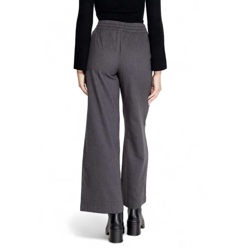 Jacqueline De Yong Gray Cotton Casual Pants