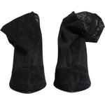 Dolce & Gabbana Black Silk Stretch Mesh Sock Boots Shoes LA11994-36.5