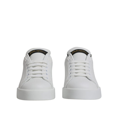 Dolce & Gabbana White Leather Classic Low Top Sneakers Shoes