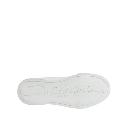 Dolce & Gabbana White Leather Classic Low Top Sneakers Shoes