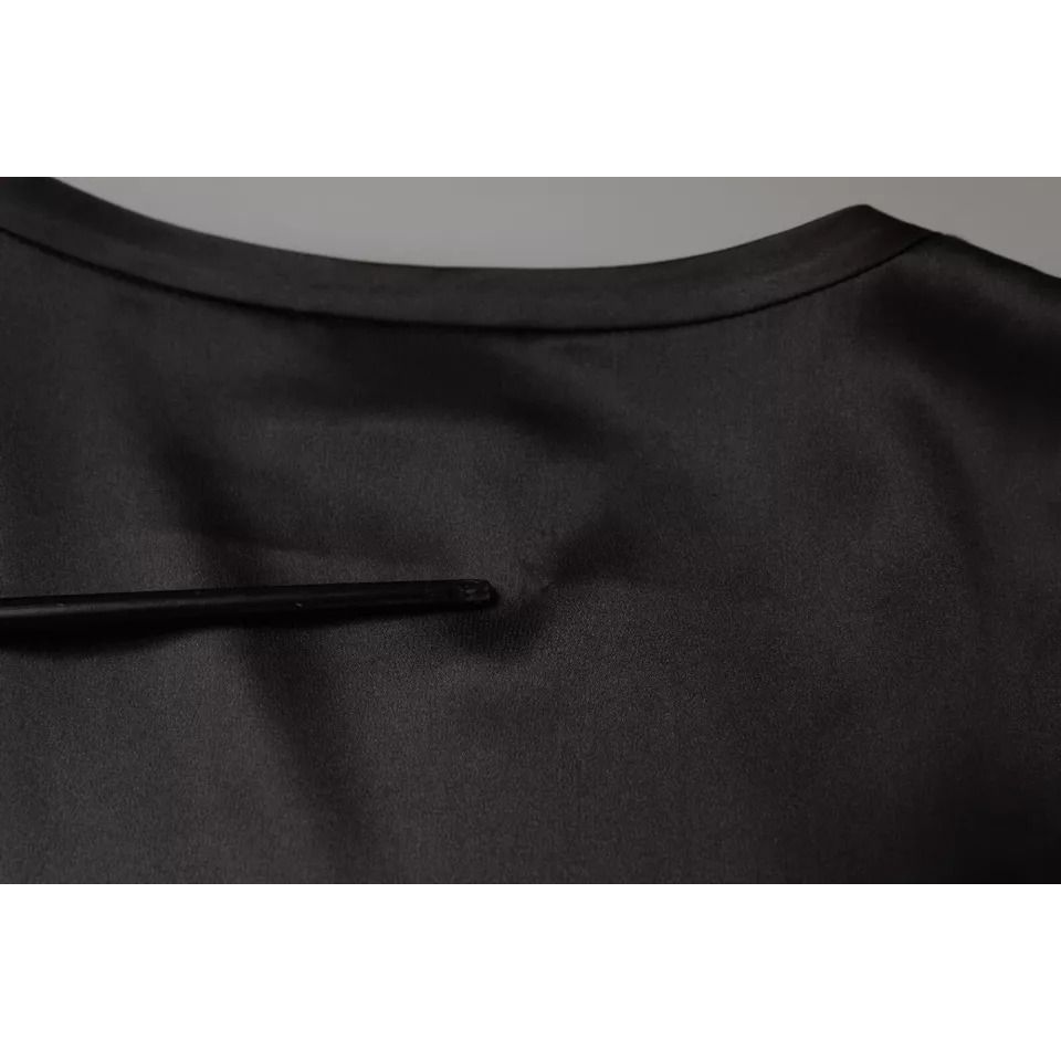 Brunello Cucinelli Black Silk Blend Sleeveless Tank Top TSH86789-38