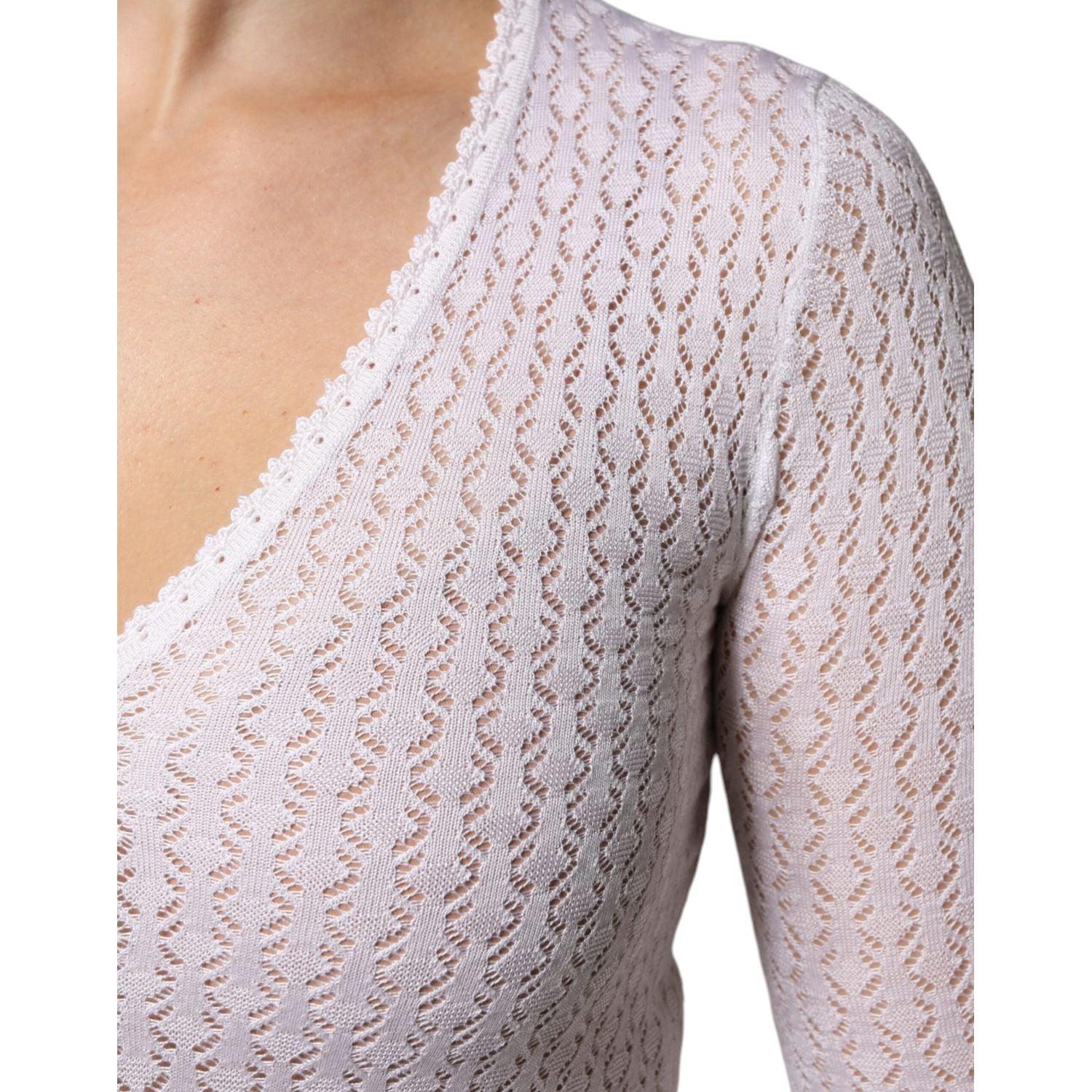 Dolce & Gabbana White Silk Button Down Cardigan Sweater