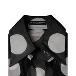 Dolce & Gabbana Black White Polka Dots Silk Long Sleeves Top TSH86801-42