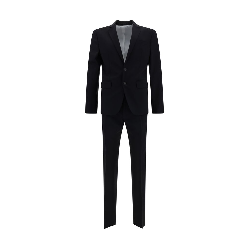Dsquared² Blue Fleece Wool Two-Piece Suit, classic wool blazer and trousers outfit on white background