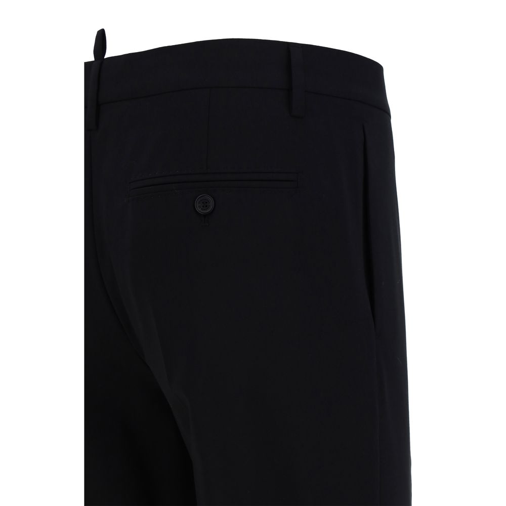 Back view of Dsquared² Blue Fleece Wool Two-Piece Suit trousers showing button detail and pocket.